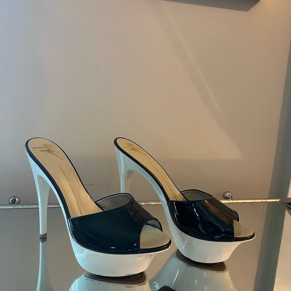 Giuseppe Zanotti Black and White Platform Heels